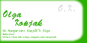 olga kopjak business card